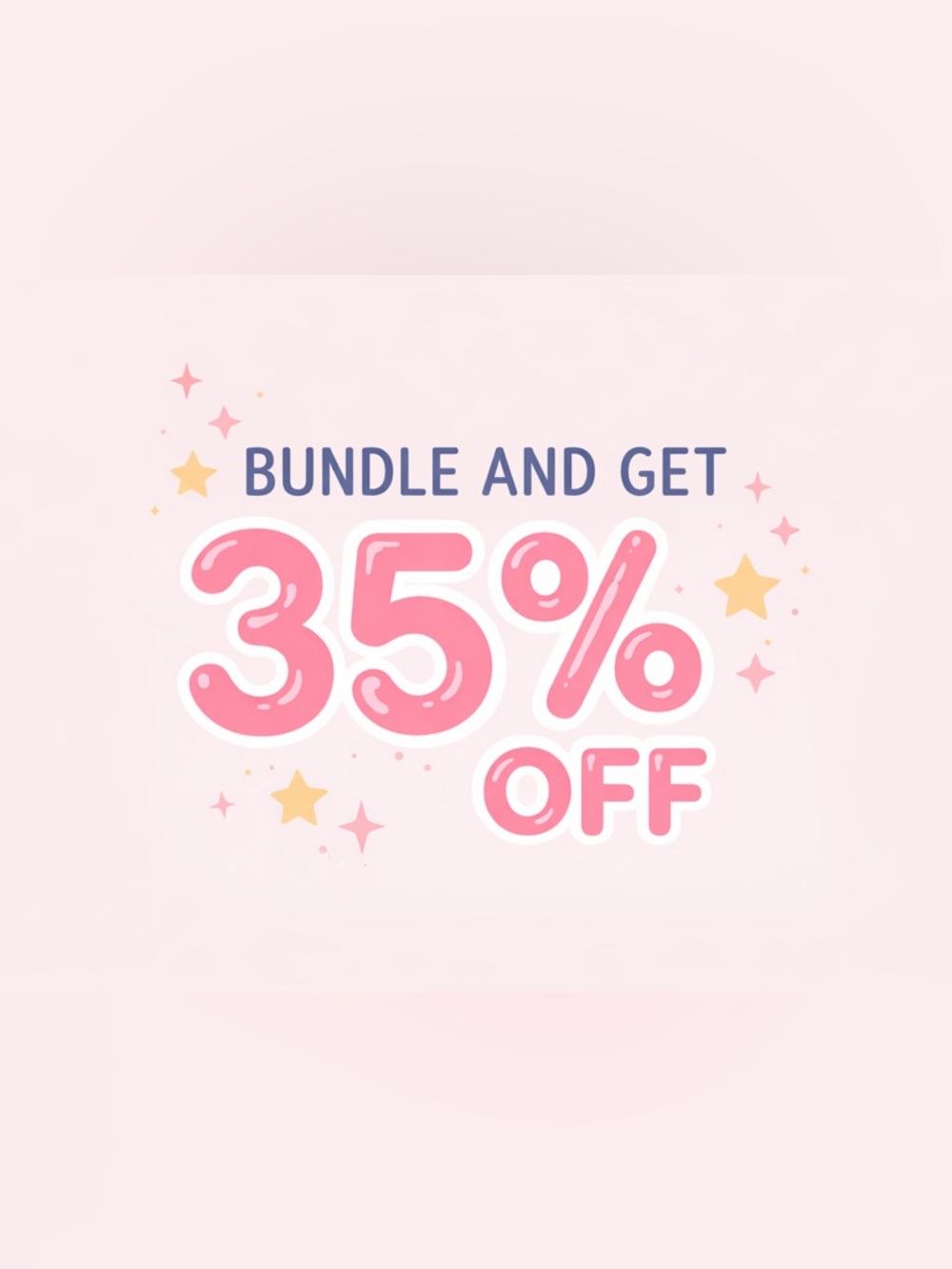 35% Off Bundle Graphic - Pink Promotional Sign